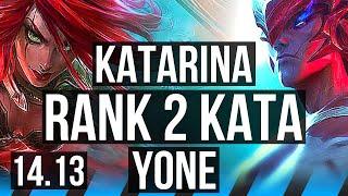 KATARINA vs YONE (MID) | Rank 2 Kata, Dominating | VN Challenger | 14.13