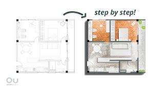 Architecture Plan Render in Photoshop - IN 10 MINUTES