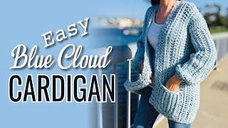 FAST AND EASY Chunky Crochet Cardigan With Pockets!