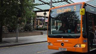 Cardiff bus number 9. Sports village to Cardiff city centre. Hayes bridge road