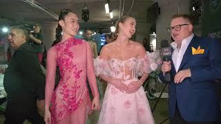 Models Candace Wang and Ivina backstage at fashion week