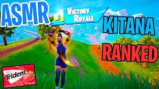 ASMR Gaming  Fortnite Ranked Kitana Win! Relaxing Gum Chewing  Controller Sounds + Whispering 