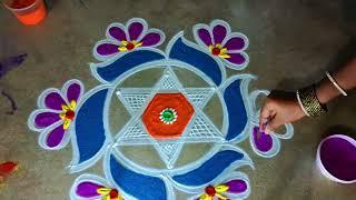 Vaigasi madham3*2 flowerpadikolam/pandaga muggulu/rangolidesign/Specialrangoli @KanishCreatives