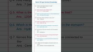 What is the healthy blood pressure limit? | General Knowledge | #knowledge  #shorts