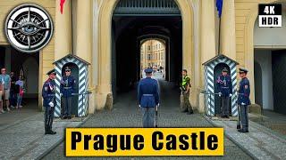 Walking Tour in Prague Castle with a stunning view of the city  Czech Republic 4k HDR ASMR