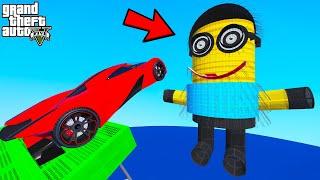 FRANKLIN TRIED HUGE SIZE MINION LOOP PARKOUR RAMP CHALLENGE GTA 5 | SHINCHAN and CHOP