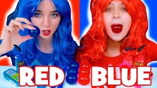 ASMR Blue Jelly Candy VS Red Jelly Candy Eating Sounds Mukbang