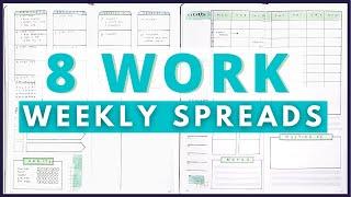 8 TWO-PAGE Bullet Journal Weekly Spread Layouts for WORK (SECRETS of a project coordinator )