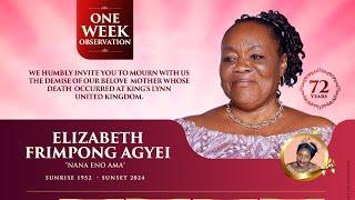 Mrs Elizabeth Frimpong Agyei one week observation