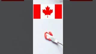 Canada flag clay colors mixing ideas #canada #clay #diy #art #mix #colormixing #shorts #asmr #yt 