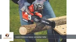 Black + Decker 18V 2,0 Ah Li-Ion Akku-Kettensäge, 20 cm Schwertlänge, max. 160mm Astdurchmesser,