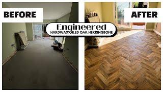 Full Installation - Worn Brushed & Hardwax Oiled Oak Herringbone Engineered Flooring