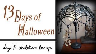 13 DAYS of HALLOWEEN /   DAY 9 SKELETON LAMP / DOLLAR TREE DIY