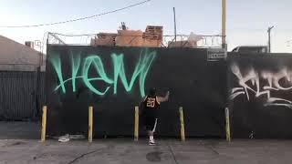 Graffiti with montana high pressure mad max in downtown los angeles