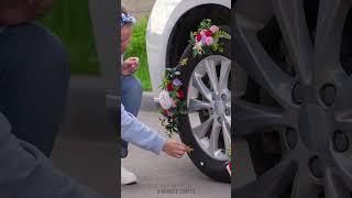 Adorable Wedding Car Tire Hack 