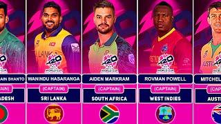 T20 World Cup 2024 - All 20 Teams Final Captains List | All Teams Captains in ICC T20 World Cup 2024