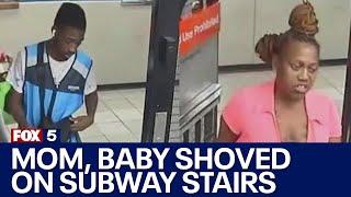 NYC crime: Mom, 9-month-old baby shoved on subway stairs at knifepoint