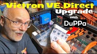 Upgrading the Victron VE.Direct connections in the battery shelf with Duppa disco lights🪩