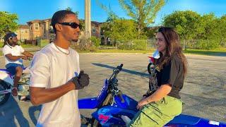 HER FIRST TIME ON DIRTBIKE SHOULD'VE WORE A HELMET