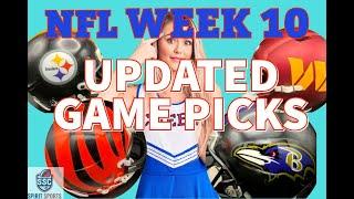 NFL WEEK 10:  UPDATED PICKS FOR ALL GAMES