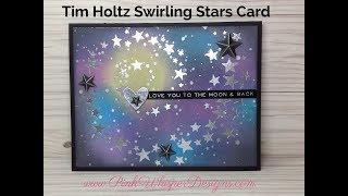 Tim Holtz Swirling Stars Card