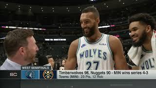 Karl-Anthony Towns PRAISES Rudy Gobert after Game 7 win over the Nuggets | NBA on ESPN