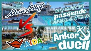 AIDA vs. Mein Schiff – Welche Kreuzfahrt passt zu dir?  | ️Ankerduell