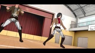 【MMD】 Attack On Titan Mikasa x Eren Timber