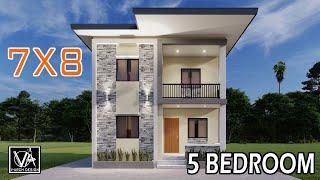 5 BEDROOMS 7X8 METERS ( 56 SQM) 2 STOREY  VACATION HOUSE DESIGN