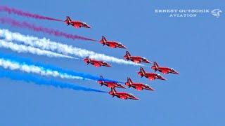 (4K) Royal Air Force Red Arrows Visit Hamilton Airport + Flyover Niagara Falls