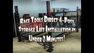 Race Tools Direct 8,000lb. Capacity 4-Post Automotive Storage Lift Unpacking Time Lapse