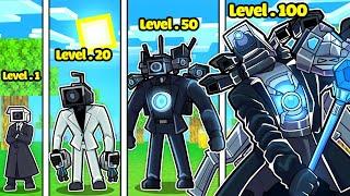 HIHA THỬ THÁCH 24 GIỜ TIẾN CẤP TỪ LEVEL 1 ĐẾN LEVEL 100 TRONG MINECRAFT*HIHA TITAN CAMERA V2 