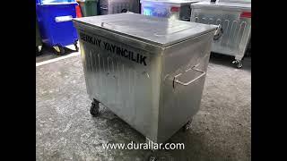 Metal Galvaniz Çöp Konteyneri / Metal Galvanized Waste Container