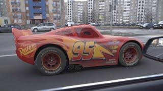 Disney Cars Lightning McQueen in Real Life on Road