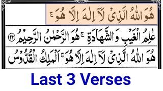 Surah Hashr Last 3 Ayat 7 Times | Surah Al Hashr HD Arabic Text | Online Teaching Center