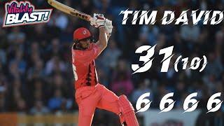 Tim David Smashed Quick 31 runs just 10 balls with 4 Consecutive Sixes in Vitality T20 Blast 2022.