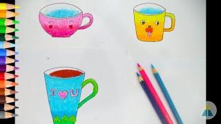 Vẽ cái cốc , cái ly | How to draw a cup | Vẽ siêu dễ cùng Hi Art Cute