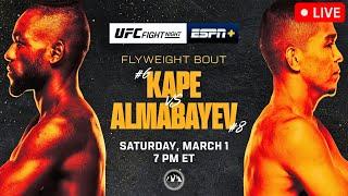 UFC Fight Night: Kape vs. Almabayev | LIVE STREAM | MMA Fight Companion PRELIMS & MAIN CARD | APEX