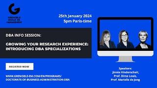 Doctorate of Business Administration (DBA)- Growing your research experience through specializations