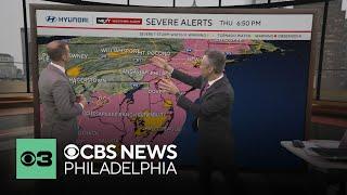 Severe weather in Philadelphia region Thursday bringing damaging winds, downpours and more