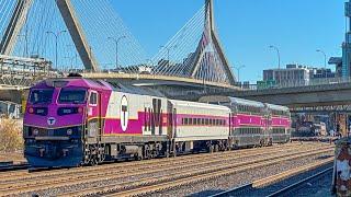 Rush Hour Passenger Trains All Over the Boston Area + Rare MBTA Extras