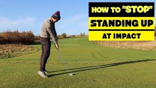 How to STOP "STANDING UP" during the GOLF SWING | EARLY EXTENSION