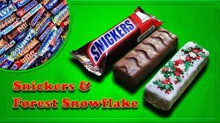 Opening a Snickers candy!Decorating with Forest Snowflake sprinkles! ASMR sounds!