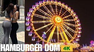 (Hamburger Dom )An Exciting Adventure at Hamburg’s Amusement Park in the Rain 4K