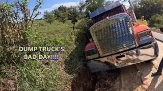 DUMP TRUCK'S BAD DAY!!!  SLIP SLIDING AWAY!!!