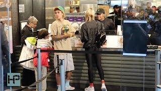 Justin Bieber and Hailey Baldwin Date Night - Shake Shack and a Movie