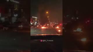 بومهن   تظاهرات جوانان دلیر و قصد مزدوران رژیم برای زیر گرفتن تظاهر کنندگان با ماشین   ۱۶آذر