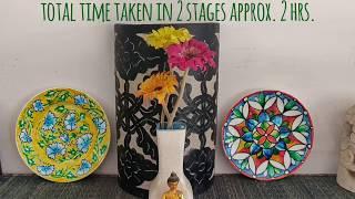 DIY hand painted hanging Plate | Easy Blue Pottery Art kit | Recycle | Ceramic plate painting