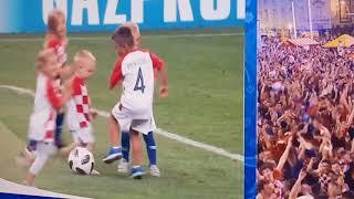 Worldcup 2018 Croatia football team let their mini-me on field