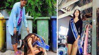 Thai Beauty Queen Kneels Down To Thank Mother Who Raised Her Alone By Collecting Trash
